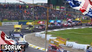 BriSCA F1 Stock Cars  Meeting Highlights Skegness  14724 [upl. by Adallard487]