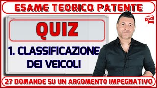 QUIZ  DEFINIZIONI E CLASSIFICAZIONE VEICOLI [upl. by Acisej255]