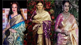 Amazing Kanjeevaram Silk Sarees From REKHAS WARDROBE  Silk Saree Blouse Designs  Actress Rekha [upl. by Peterson]