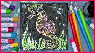 DIY Scratch Board Craft  Seahorse [upl. by Nytsua]