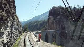 RhB Ge44III Cab ride crossing Landwasser Viaduct [upl. by Eessej]