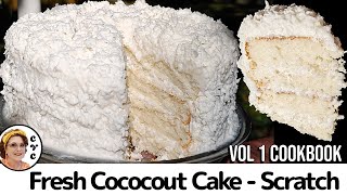 Old Fashioned Coconut Cake  Fresh Coconut Cake  Mamas Southern Cooking [upl. by Naitsirhk105]