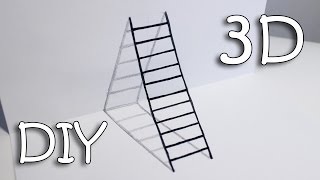 DIY 3D Ladder  How To Draw Ladder Optical Illusion [upl. by Haase]