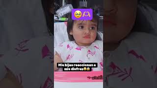 Los feria mis hijas reaccionan a mi disfraz🥹 adriana dúo isabel [upl. by Airdnaid]