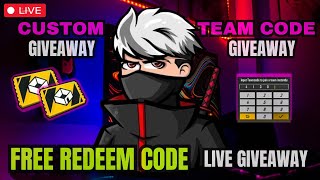 FREE FIRE LIVE CUSTOM ROOM GIVEAWAY 🥰 FF LIVE TEAM CODE GIVEAWAY  FF LIVE GIVEAWAY  FF LIVE 🔥 [upl. by Ahseital]