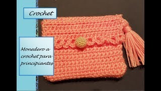 CROCHET PRIMEROS PASOS Monedero fácil para principiantes [upl. by Vidda]