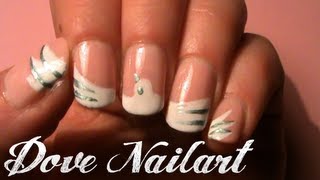 How to do dove bird nailart ♥ easy and elegant [upl. by Nager]