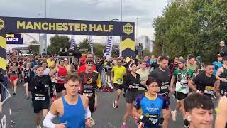 Manchester Half Marathon Light Blue Wave Start 13 October 2024 an amazing sight… [upl. by Joappa595]