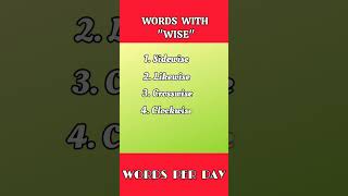 Words ending with the suffix quotWISEquot englishlearners englishlearning youtubeshorts [upl. by Traver]