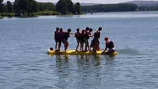 Juegos de equilibrio sobre kayak en embalse Rosarito [upl. by Enilorac]