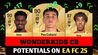 FIFA 25 WONDERKIDS CB POTENTIALS ON EA FC 25 ft Hato cubarsi Leny yoro [upl. by Clemmy]