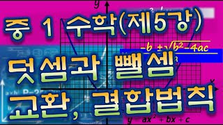 중1 수학  제5강 양수와 음수의 덧셈과 뺄셈의 교환법칙과 결합법칙 간결하고 명확한 학습도구 누구나 쉽게 배울수 있도록 만든 영상 [upl. by Camella]