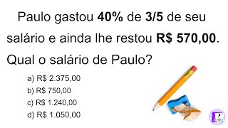 2 QUESTÕES QUE CAI EM PROVA  MATEMÁTICA BÁSICA [upl. by Kirit]