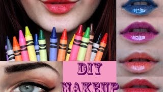 DIY MAKEUP  Crayola Crayon Lipsticks amp Gel Eyeliner [upl. by Naitsabas]