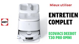 Entretien de laspirateur robot Deebot T30 pro Omni de Ecovacs [upl. by Attenehs]