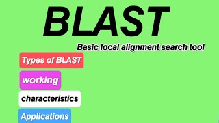 BLAST  Types of BLAST  Working  Characteristics  Applications  Bioinformatics [upl. by Myk997]