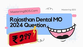 Unlock Your Success 1200 MustKnow Questions for Rajasthan Dental Medical Officer 2024 [upl. by Aryc]