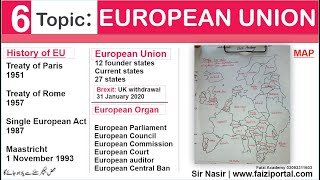 European Union  6th Topic  Maastricht Treaty  Treaty of Rome  Treaty of Paris  Sir Nasir [upl. by Utter312]