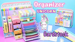 Unicorn 🦄 Desk Organizer from Cardstock  Paper Organizer  aPasos Crafts DIY [upl. by Sheryle]