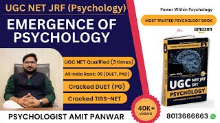 EMERGENCE OF PSYCHOLOGY  UNIT 1  PSYCHOLOGY  NTA UGC NETJRF [upl. by Anirhtak]