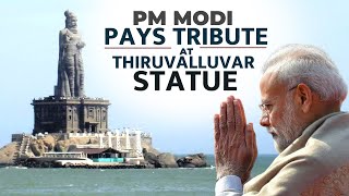 LIVE PM Narendra Modi pays tribute at Thiruvalluvar statue Kanniyakumari  Tamil Nadu [upl. by Esinehs]