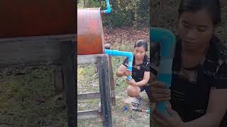 She make free energy water pump without electricity shorts diy home freeenergy [upl. by Caresse]