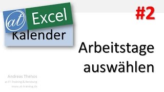 Excel  Projektkalender  Arbeitstage auswählen  Teil 2 [upl. by Carrol]