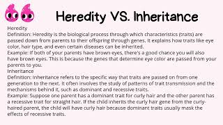 Heredity vs Inheritance Whats the Difference UrduHindi [upl. by Franck682]