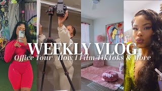 office tour how I film my tiktoks amp day to day life  arnellarmon weekly vlog [upl. by Araz]