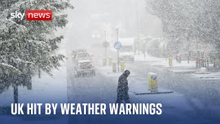 Heavy snow hits parts of Britain as UK weather warnings issued [upl. by Aldred]