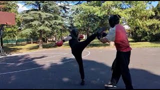 3 rounds of light sparring with NINJUTSU master [upl. by Anaira]