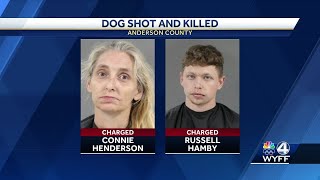 Mother son arrested after beating shooting dog tethered in neighbors yard SC officials say [upl. by Leroj]