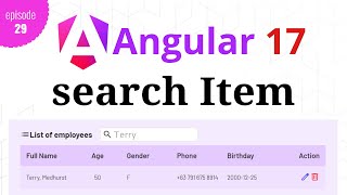 Angular 17  Episode  29  Search Item  Filter data from table  Hindi [upl. by Enala]