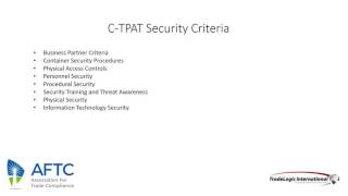 CTPAT The Application Process [upl. by Enelcaj280]