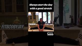 Arnold Schwarzenegger Starts his day with a good stretch comedy arnoldschwarzenegger fyp strech [upl. by Ladew934]