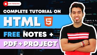 HTML Tutorial for Beginners in Hindi  Free Notes  Project [upl. by Annavaig265]