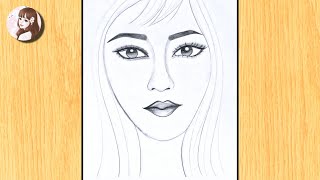 How to draw a Beautiful Girl drawing for beginners  Beautiful Sketches  Art drawing Sketch  Art [upl. by Leugimesoj]