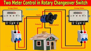 Two Meter Control in Rotary Change Over Switch Connection  Rotary Changeover Switch Wiring Diagram [upl. by Atsuj]