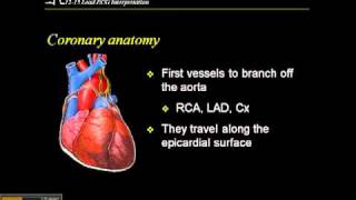 1215 Lead ECG Coronary Anatomy Part 1 [upl. by Ettevad]