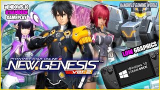 PSO2 New Genesis Version 2  Low Graphics  Windows on Steam Deck LCD Gameplay [upl. by Anitnauq843]