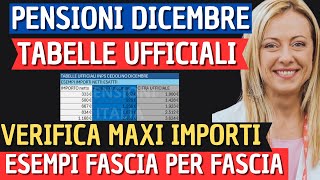 PENSIONI IMPORTI ESATTI FASCIA PER FASCIA 👉🏼 TABELLE con ESEMPI AUMENTI DICEMBRE 2024 [upl. by Anyrak]