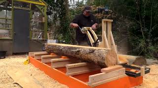 100 Dollar Portable Sawmill  chainsaw Mill  DIY [upl. by Nicolais]