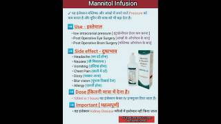 Mannitol amp glycerine infusion use side effects dose and important nursingclub8172 trendingshort [upl. by Neffets]