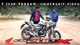 HONDA CB 200X OWNERSHIP VIDEO  1 YEAR 9000 KM  PROS amp CONS  MILEAGE amp SERVICE  CB 200X TOURING [upl. by Amanda]