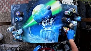 Edge of the world  SPRAY PAINT ART by Skech [upl. by Enitsirhc]