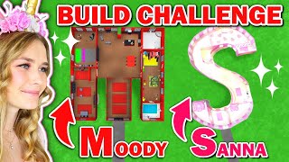 Letter Build Challenge In Bloxburg Sanna Vs Moody Roblox [upl. by Olihs]