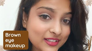 brown eye makeup tutorial  hack to make ur eye bigger  brown eyeshadow tutorial [upl. by Sihon]