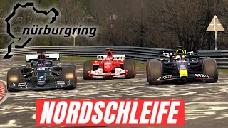 MERCEDES W11 vs RED BULL RB19 vs FERRARI F2004 at NORDSCHLEIFE [upl. by Riobard]