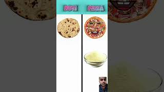 Roti vs Pizza ❓💯😱🍕 factsinhindi amazingfacts facts shorts pizza roti food foodiefacts [upl. by Nyrroc]