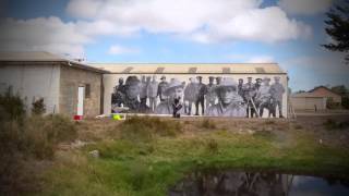 Black ANZACs  Mural Timelapse 2015 [upl. by Ieppet]